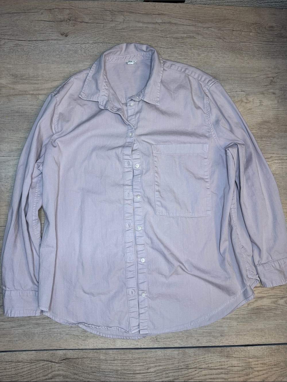 Aerie Light Lavender Button-Down 100% Cotton Shirt - Large
